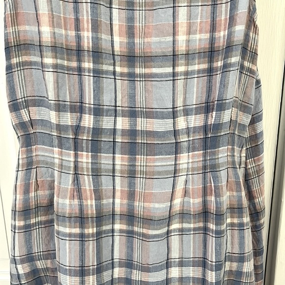 J. JILL Love Linen Madras Maxi Pastel Plaid Tank Pullover Dress PSmall Beachy - Picture 7 of 9